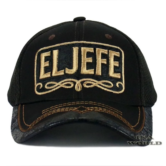 MEXICAN Hat EL JEFE Western Style Embroidered Trucker Mesh Snapback Baseball Cap - Picture 3 of 6
